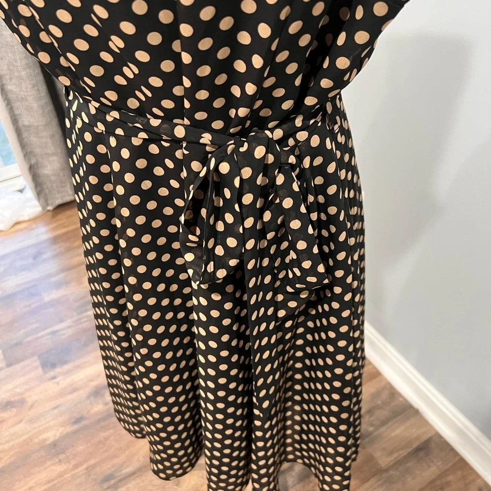 Elegant polka brown tone dots dress🤎 - Picture 1 of 6